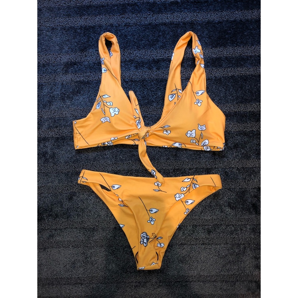 Yellow Floral Bikini Set